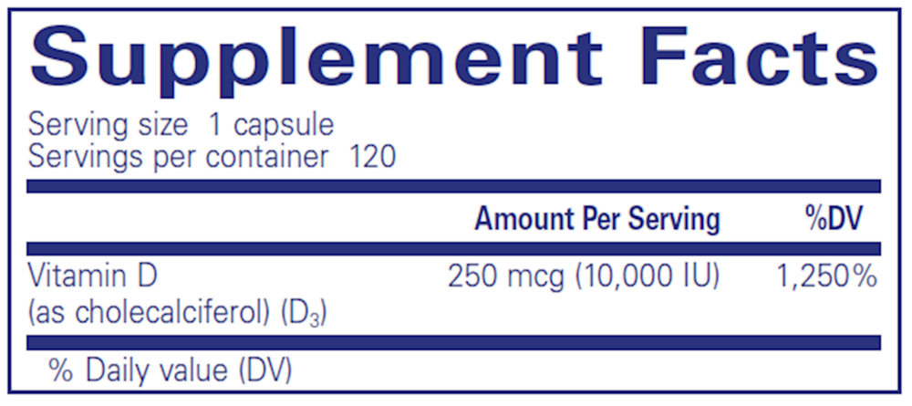 Product image for Vitamin D3  250mcg (10,000IU).