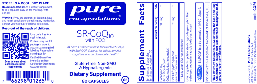 Product image for SR-CoQ10 w&#x2F;PQQ.