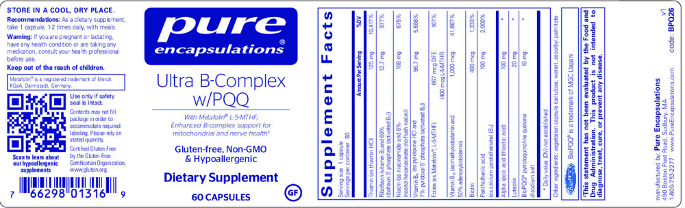 Product image for Ultra B-Complex w/PQQ.