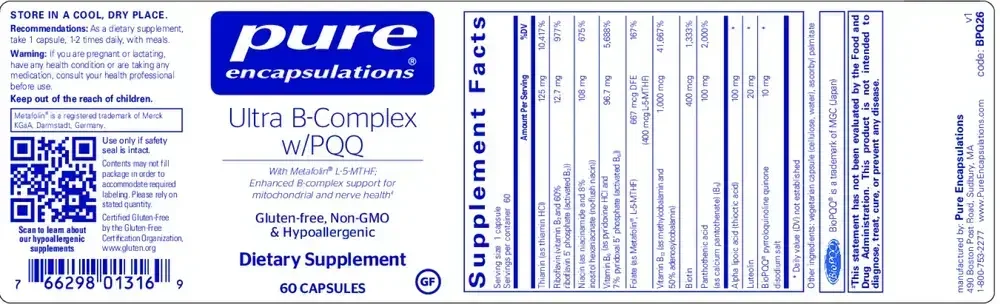 Product image for Ultra B-Complex w/PQQ.