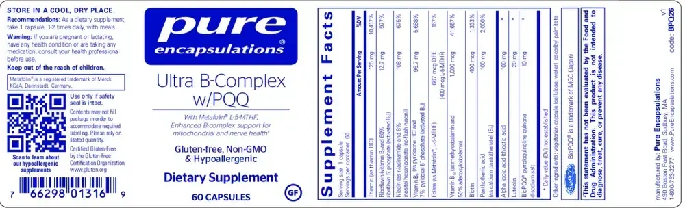 Product image for Ultra B-Complex w/PQQ.