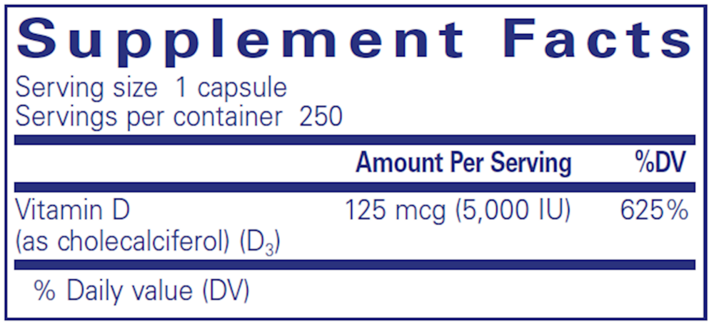 Product image for Vitamin D3  125mcg (5,000IU).