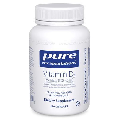 Vitamin D3  25mcg (1,000IU) 250 capsules