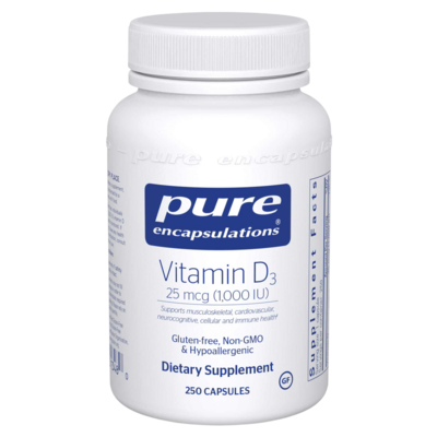 Vitamin D3  25mcg (1,000IU) 250 capsules