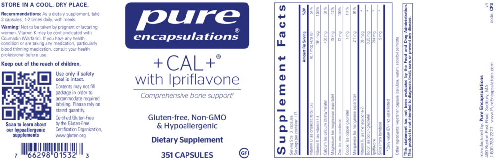 Product image for +CAL+ With Ipriflavone.