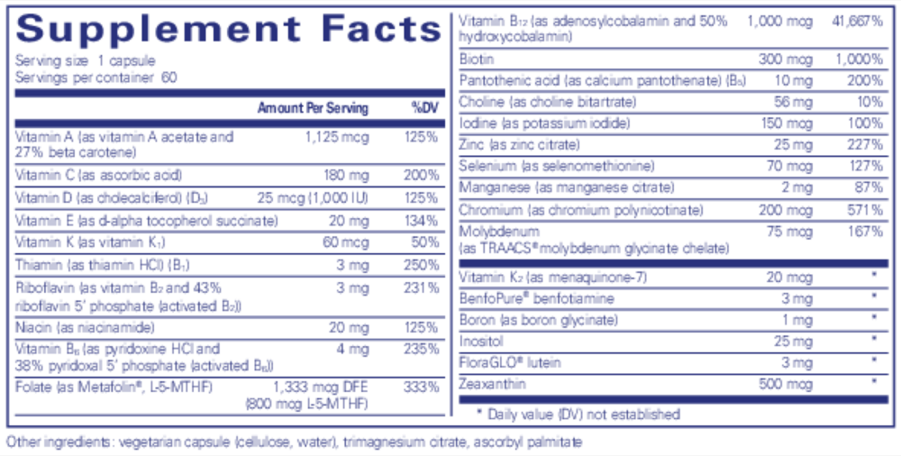 Product image for PureGenomics® Multivitamin.