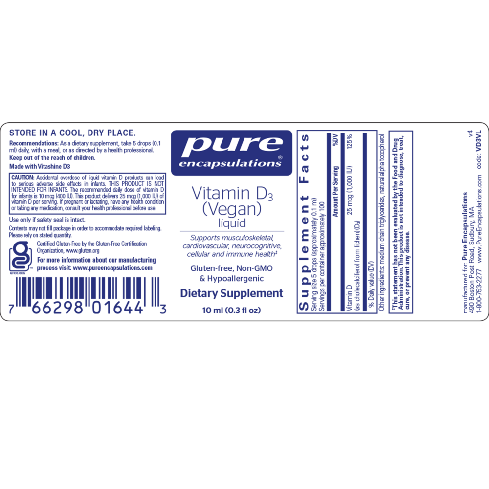 Product image for Vitamin D3 (Vegan) Liquid.