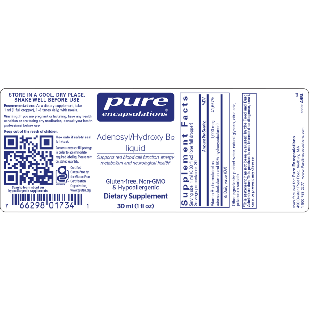 Product image for Adenosyl/Hydroxy B12 liquid.