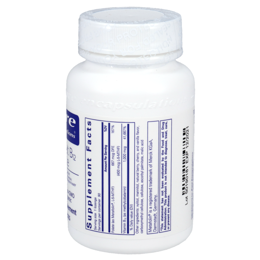 Product image for PureMelt B12 Folate Lozenges.