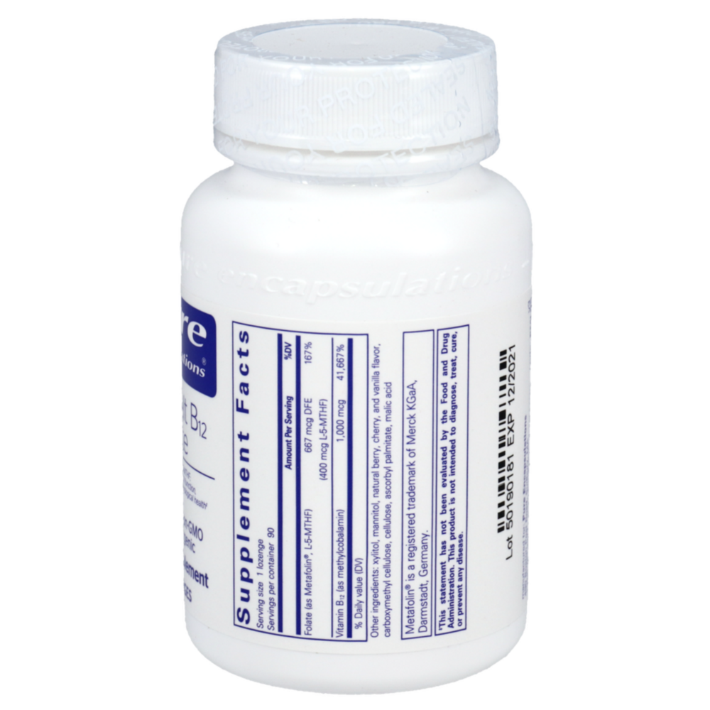 Product image for PureMelt B12 Folate Lozenges.
