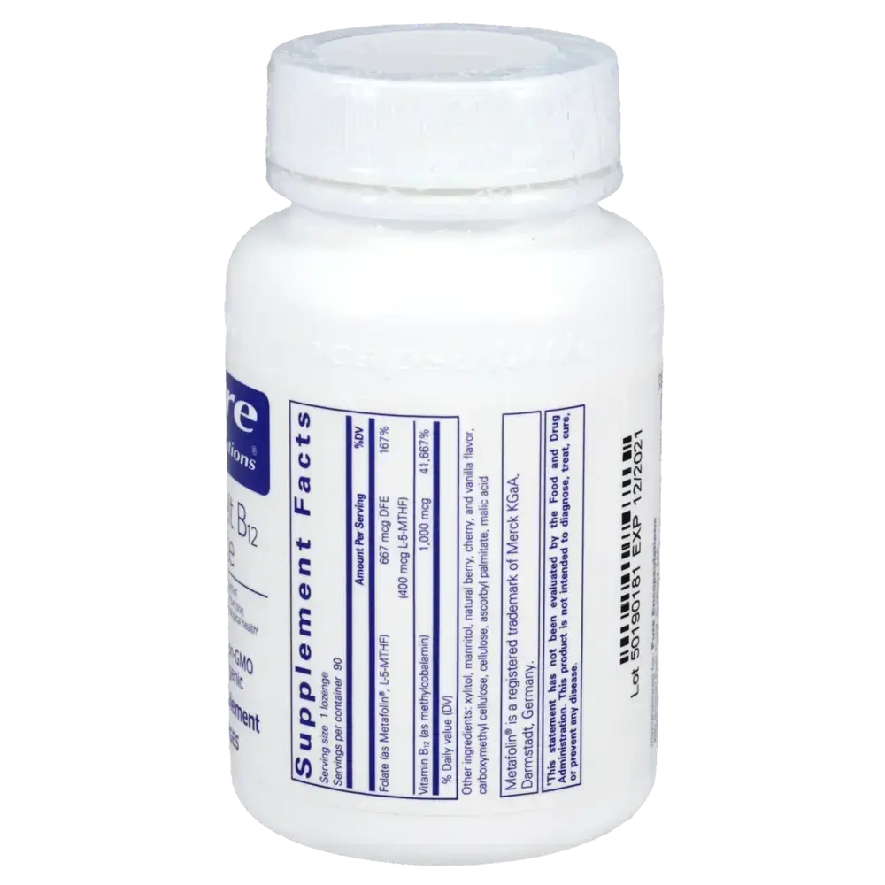 Product image for PureMelt B12 Folate Lozenges.