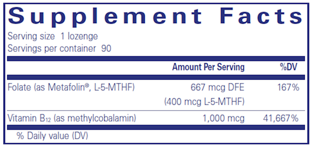 Product image for PureMelt B12 Folate Lozenges.