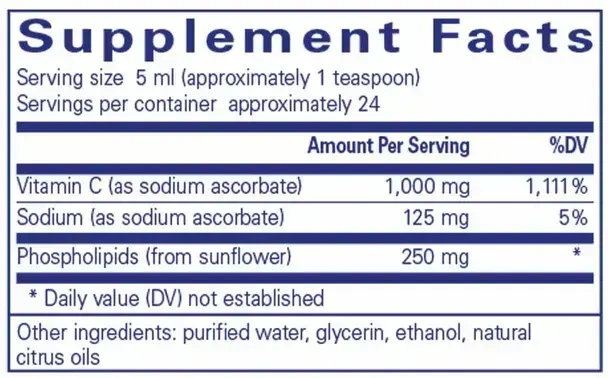 Product image for Liposomal Vitamin C liquid.