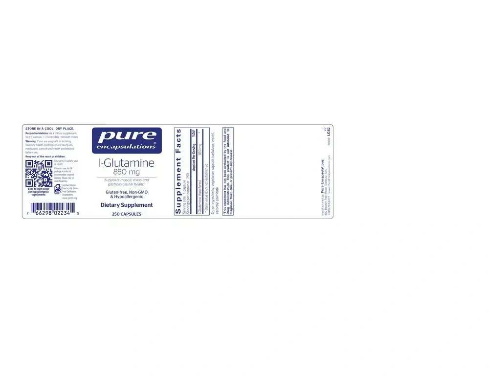 Product image for l-Glutamine 850mg.