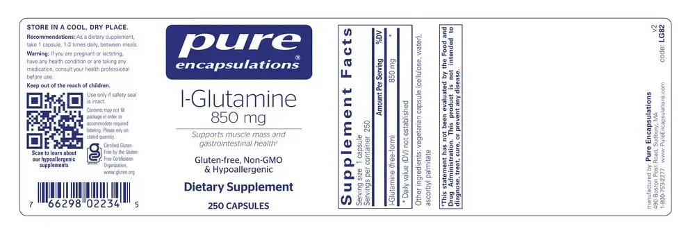 Product image for l-Glutamine 850mg.