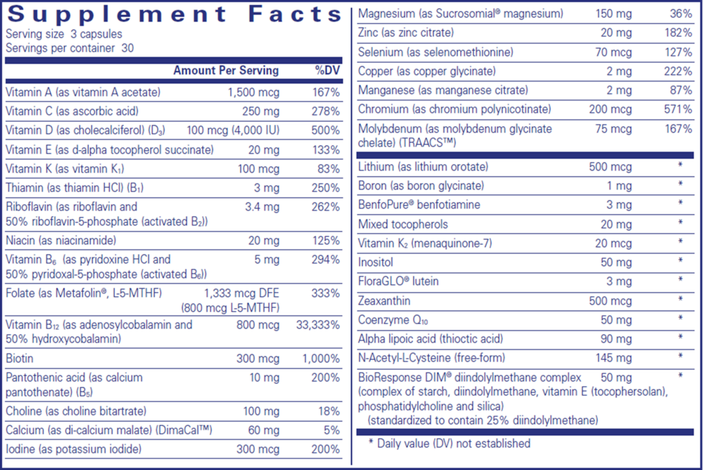 Product image for PureGenomics® Ultramultivitamin.