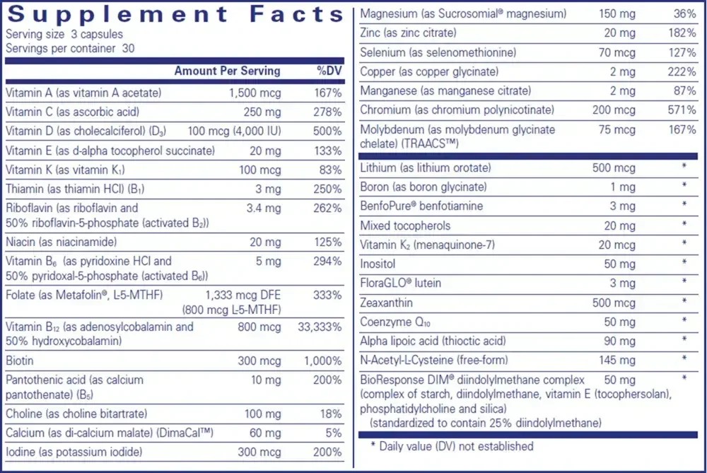 Product image for PureGenomics® Ultramultivitamin.