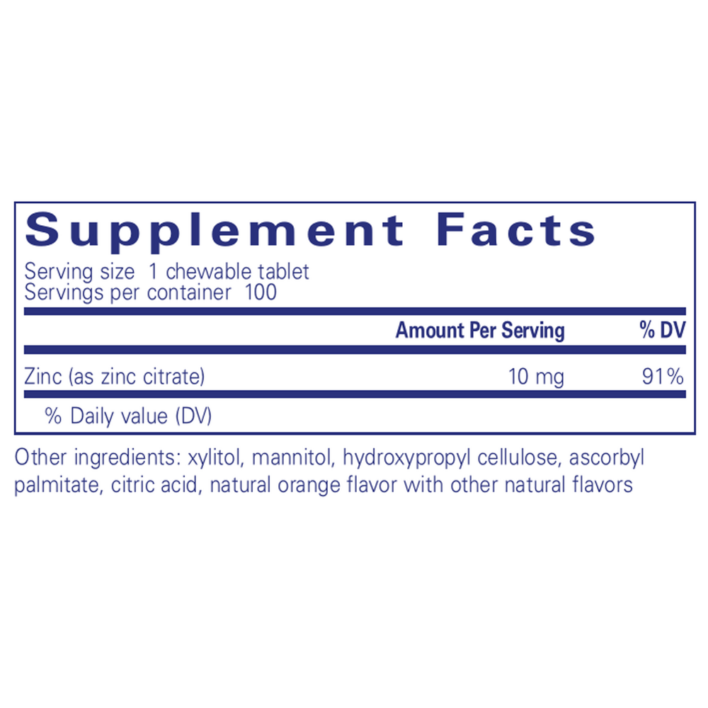 Product image for Zinc chewables.
