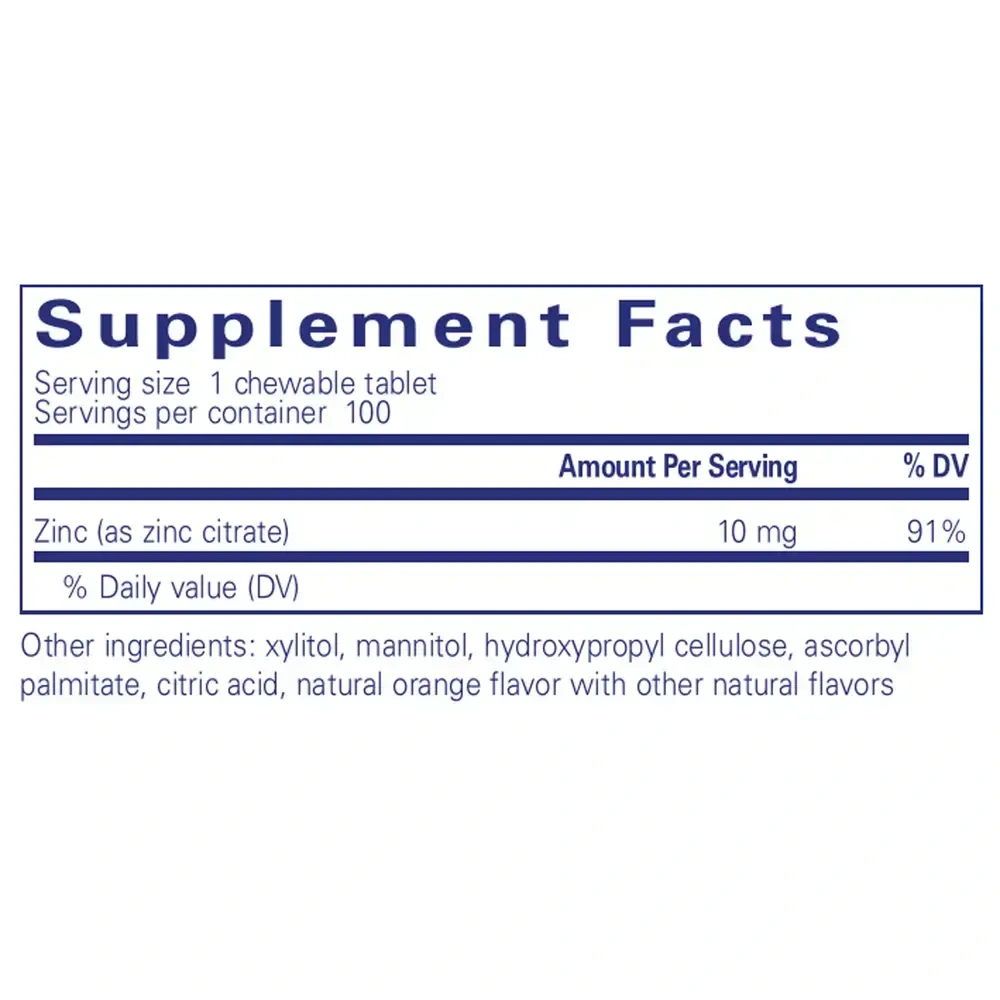 Product image for Zinc chewables.