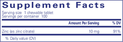 Zinc chewables 100 Chewables