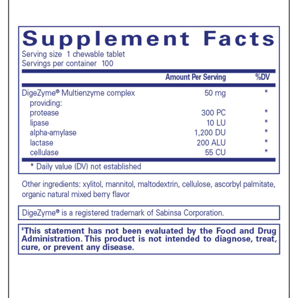 Product image for Digestive Enzyme chewables.