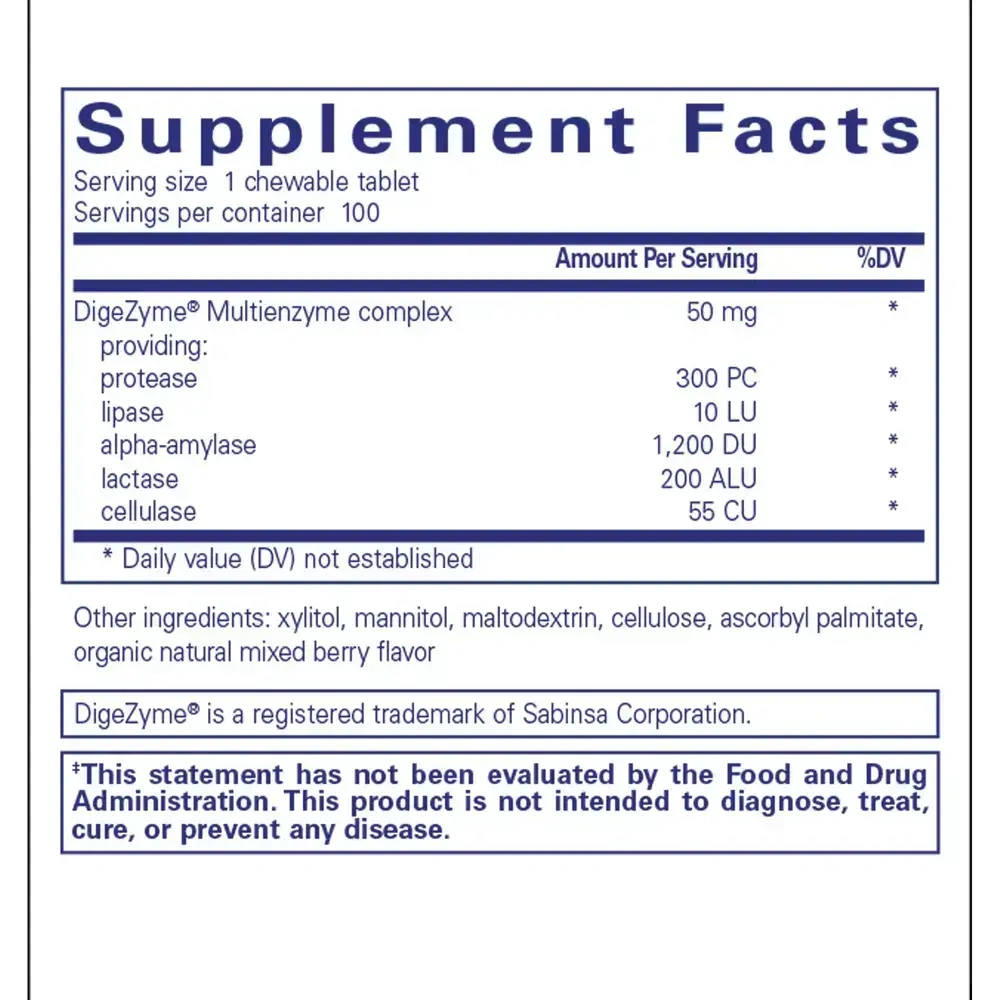 Product image for Digestive Enzyme chewables.
