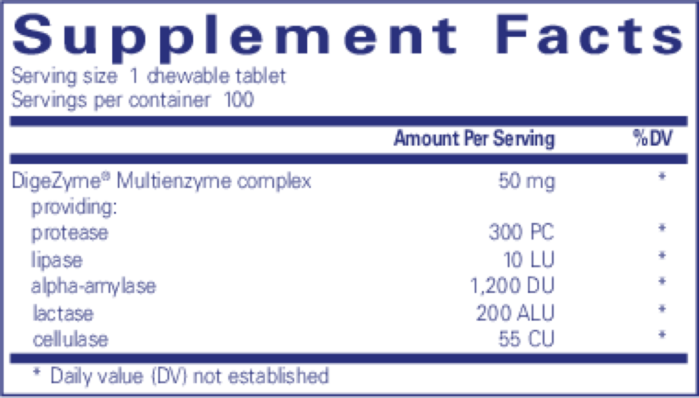 Product image for Digestive Enzyme chewables.