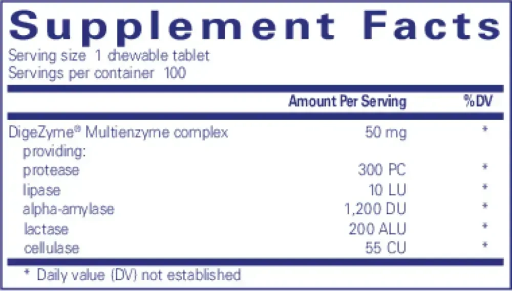 Product image for Digestive Enzyme chewables.