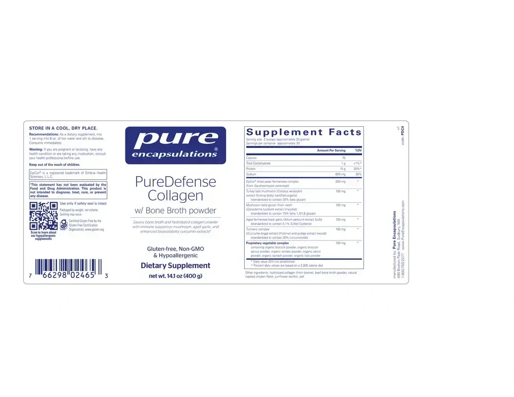 Product image for PureDefense Collagen w/ Bone Broth.
