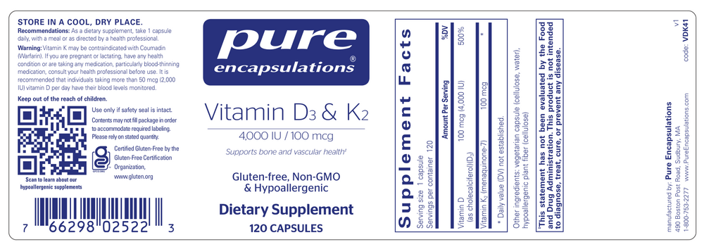 Product image for Vitamin D3 &amp; K2.