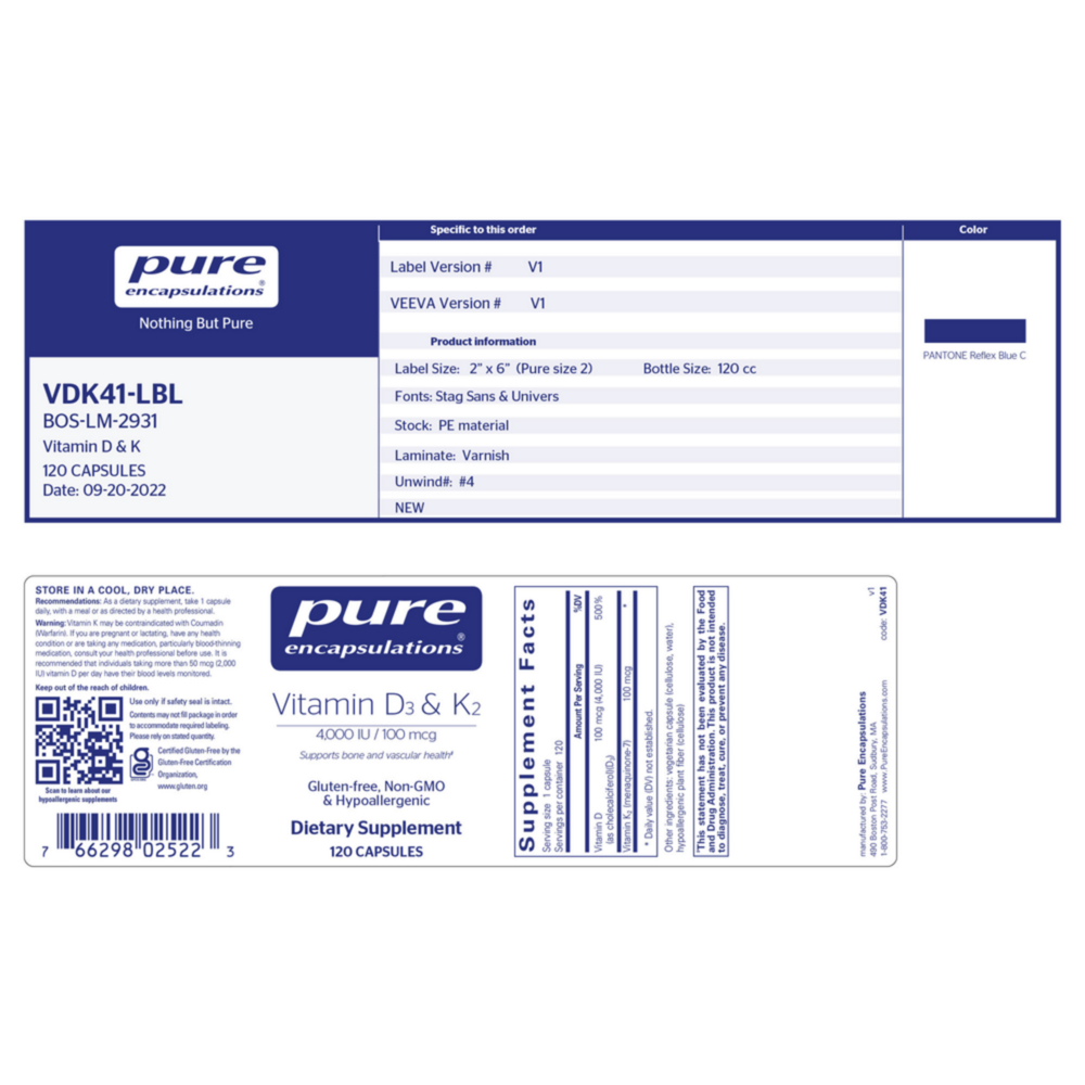 Product image for Vitamin D3 &amp; K2.