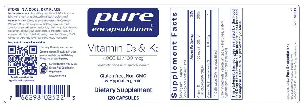 Product image for Vitamin D3 &amp; K2.