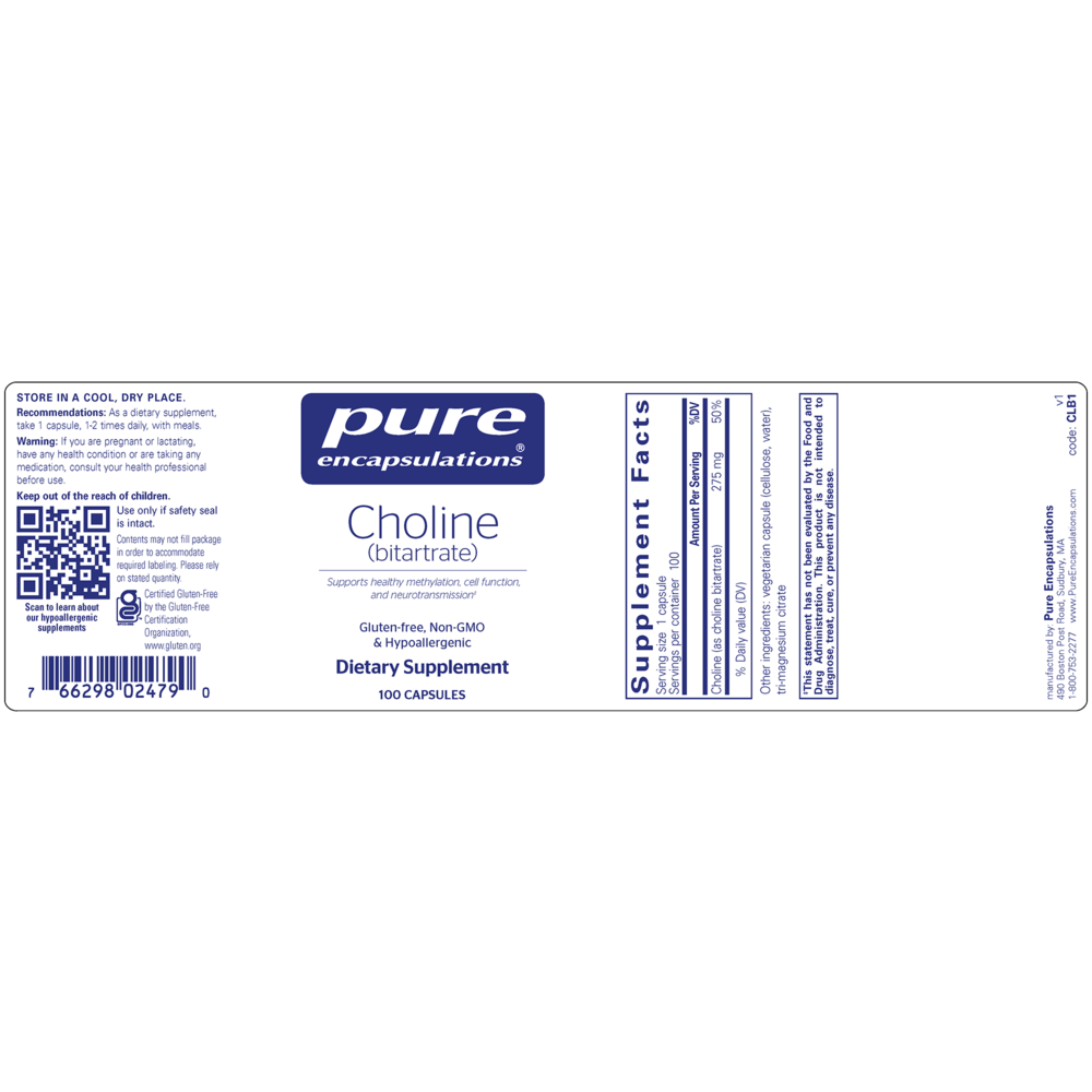 Product image for Choline (bitartrate).