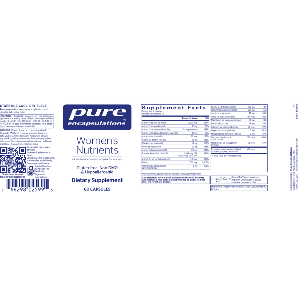Product image for Women&#39;s Nutrients.