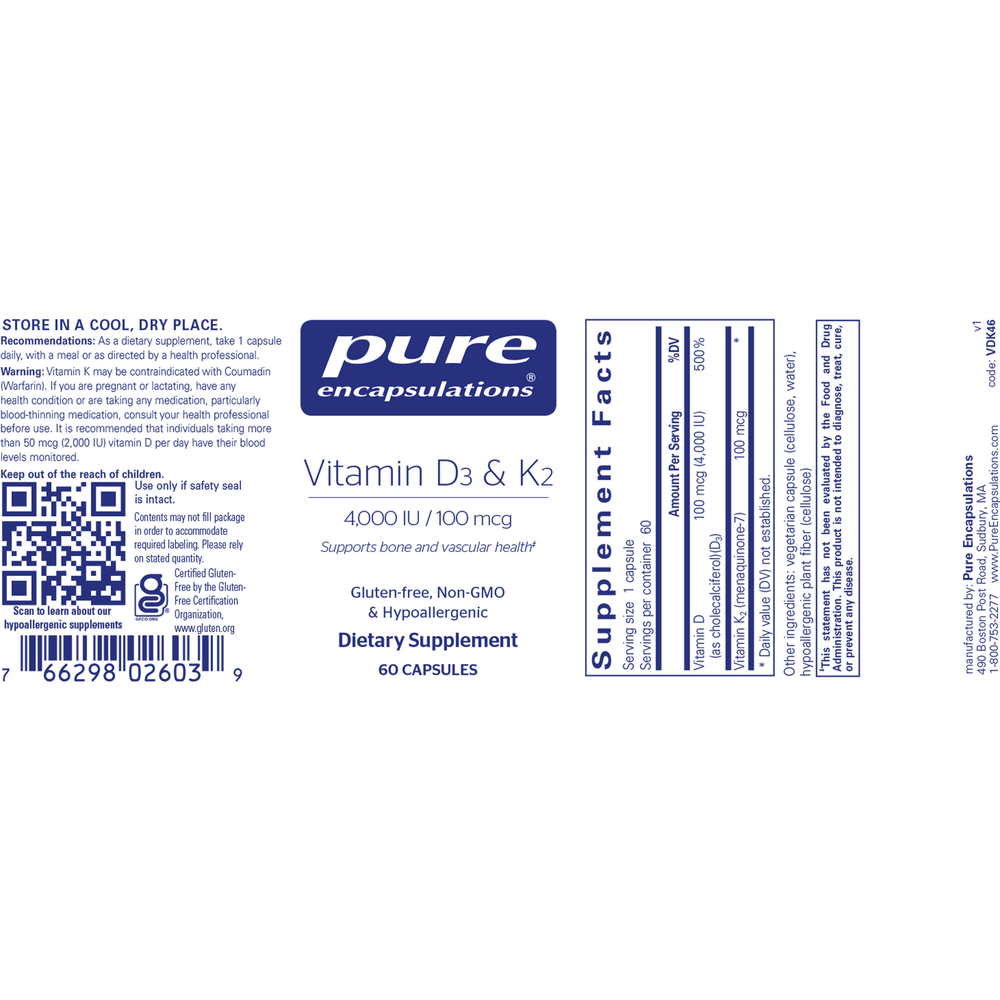 Product image for Vitamin D3 &amp; K2.