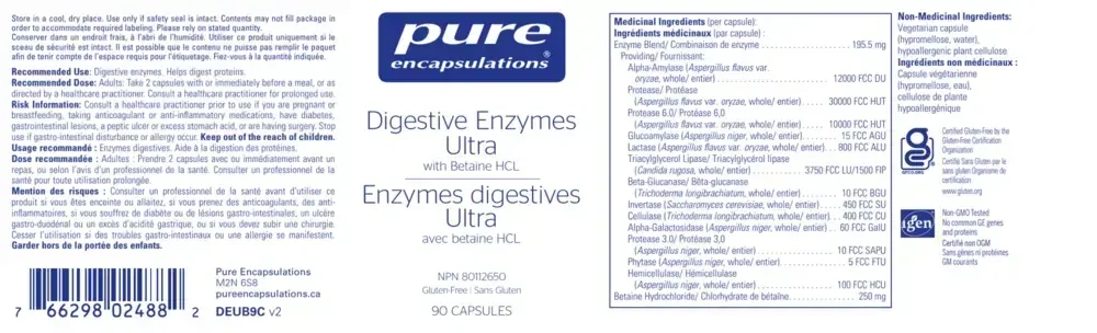 Product image for Digestive Enzymes Ultra with Betaine.