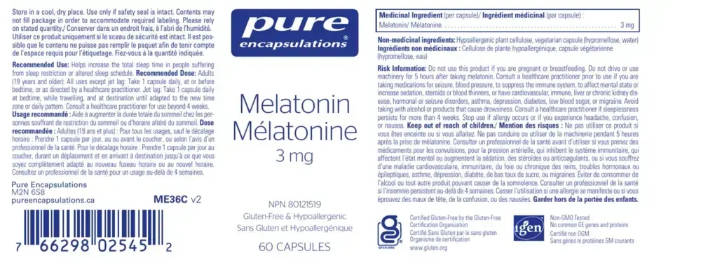 Product image for Melatonin 3mg.