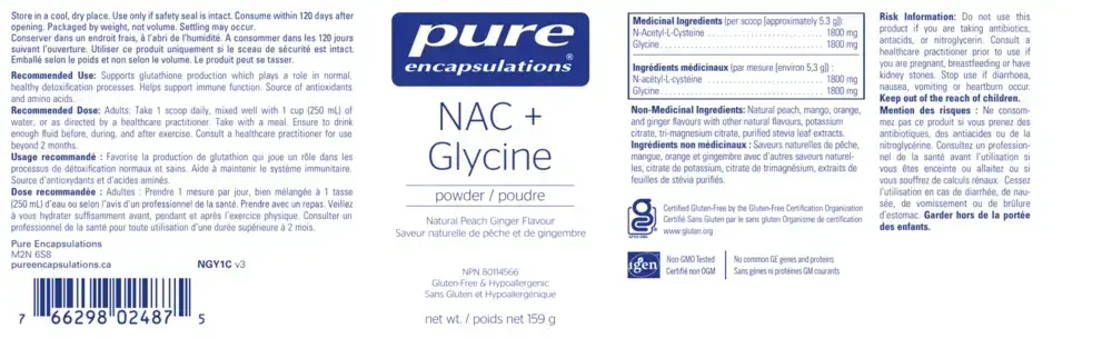 Product image for NAC + Glycine Powder.