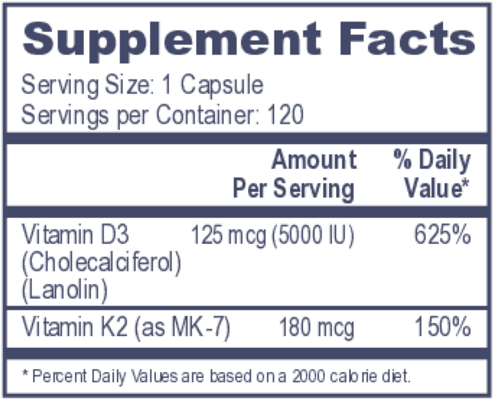 Product image for Vitamin D3 5000 with K2.