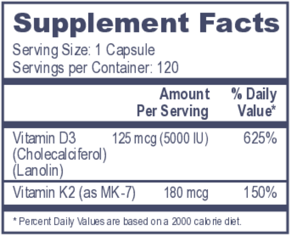 Product image for Vitamin D3 5000 with K2.