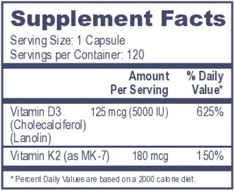Product image for Vitamin D3 5000 with K2.