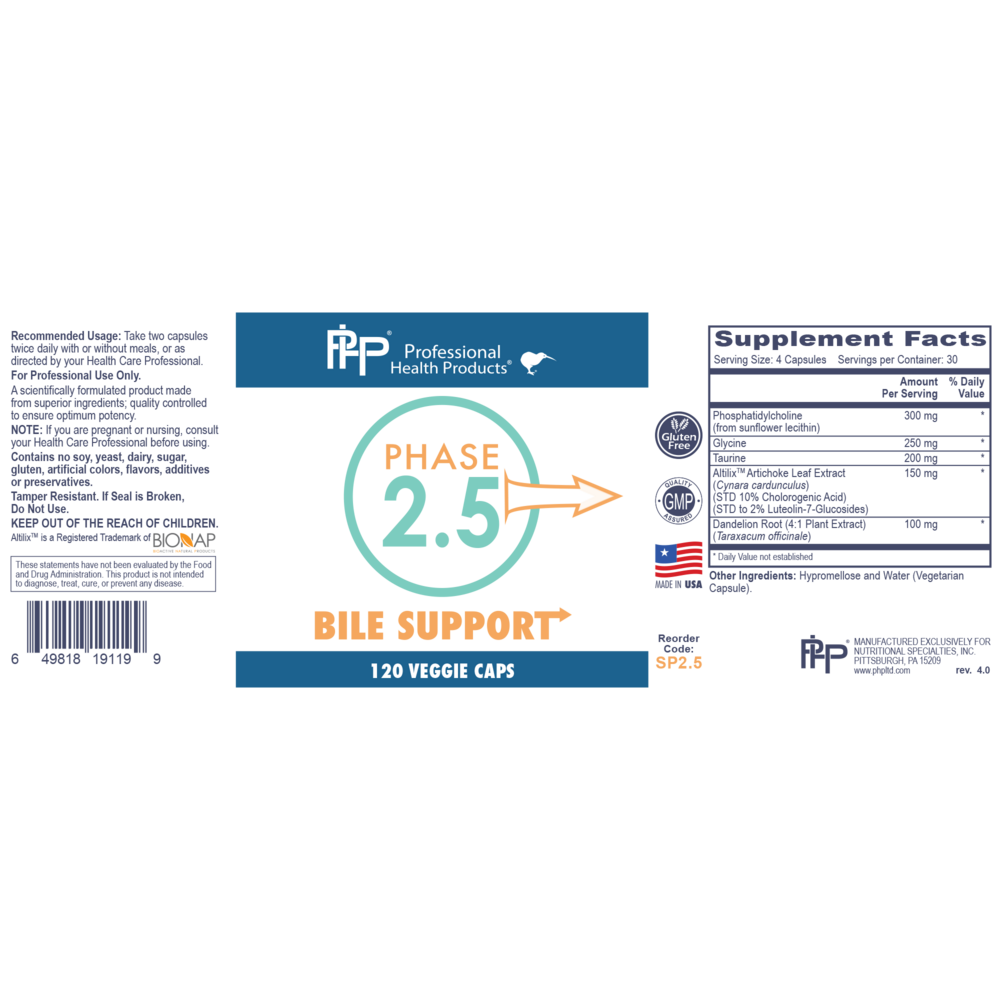 Product image for Phase 2.5 Bile Support.