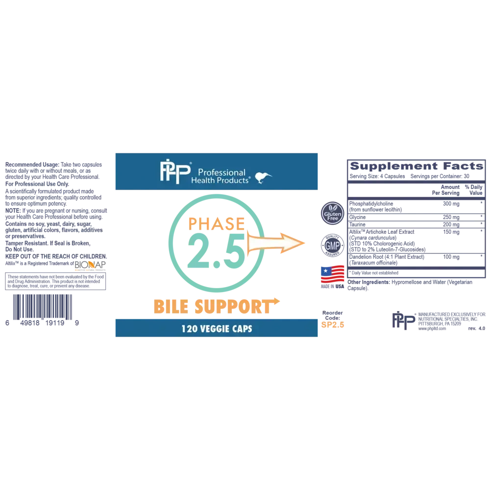 Product image for Phase 2.5 Bile Support.