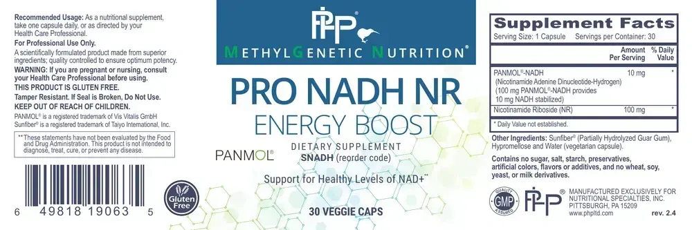 Product image for Pro NADH NR Energy Support Capsules.