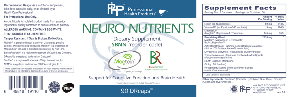 Product image for Neuro Nutrients.