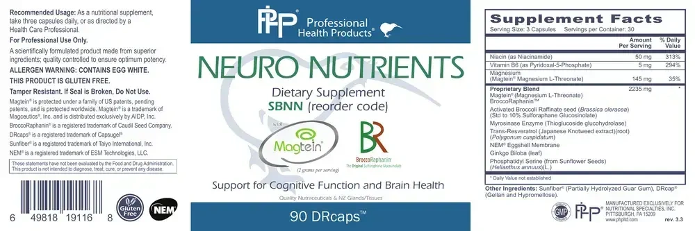 Product image for Neuro Nutrients.