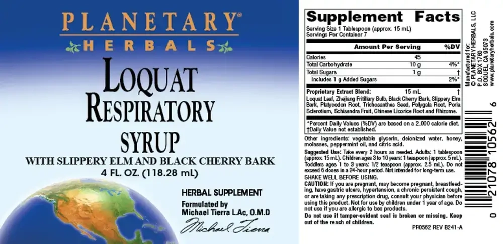 Product image for Loquat Respiratory Syrup.