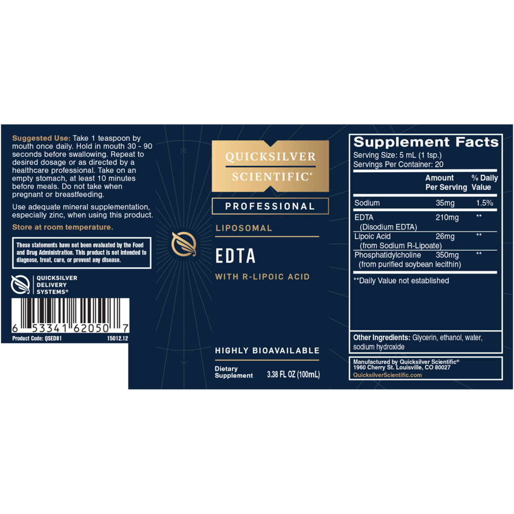 Product image for Liposomal EDTA with R-Lipoic Acid.