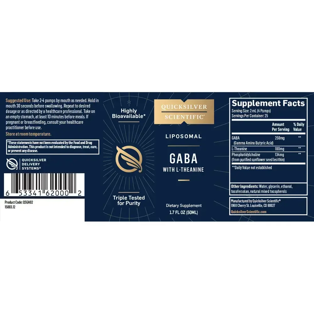 Product image for Liposomal GABA with L-Theanine.