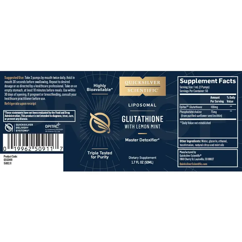Product image for Liposomal Glutathione, Lemon Mint Flavor.